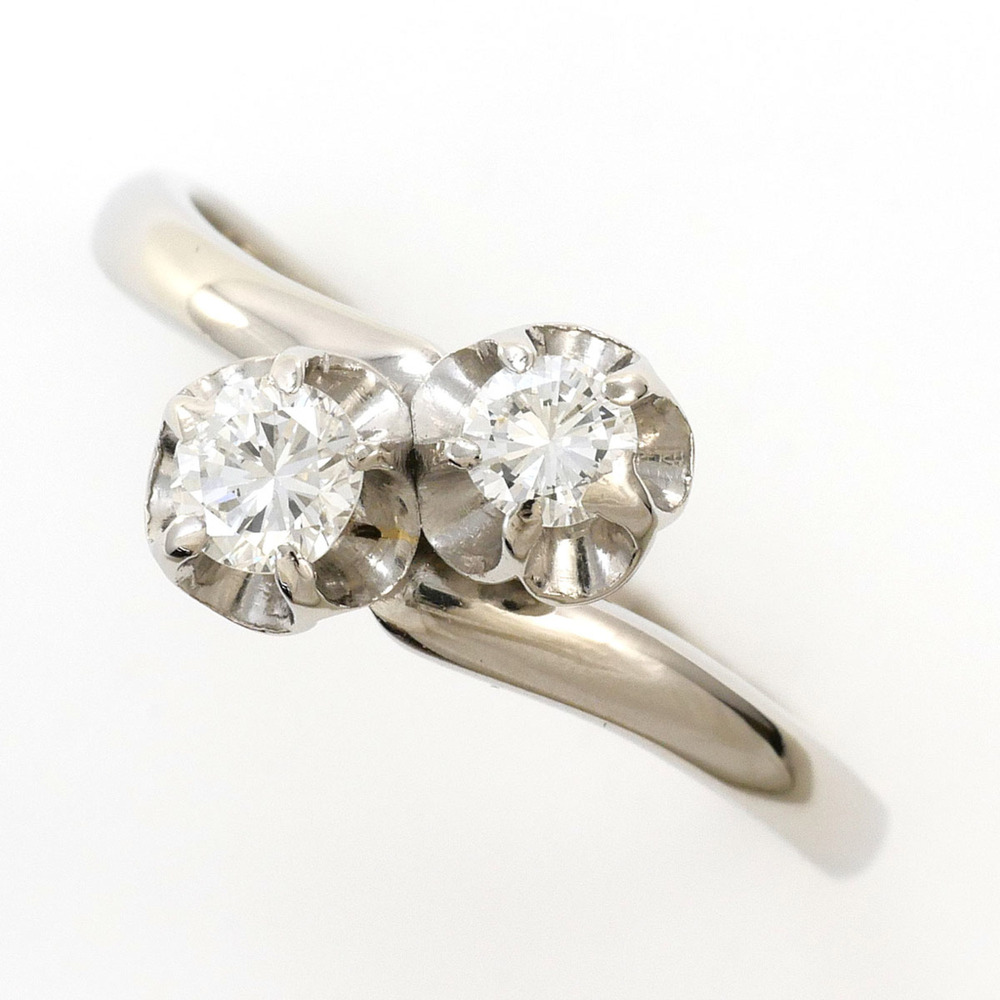 Platinum ring with 1 diamond (carat weight not stamped), total 4.6g, jewelry.